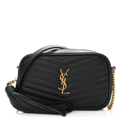Saint Laurent Grain De Poudre Matelasse Monogram Mini Lou Camera Bag Black 1 of 10