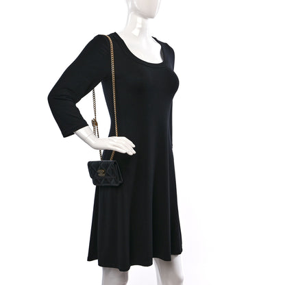 Chanel Lambskin Enamel Quilted Pending CC Flap Belt Bag Black 2 of 13