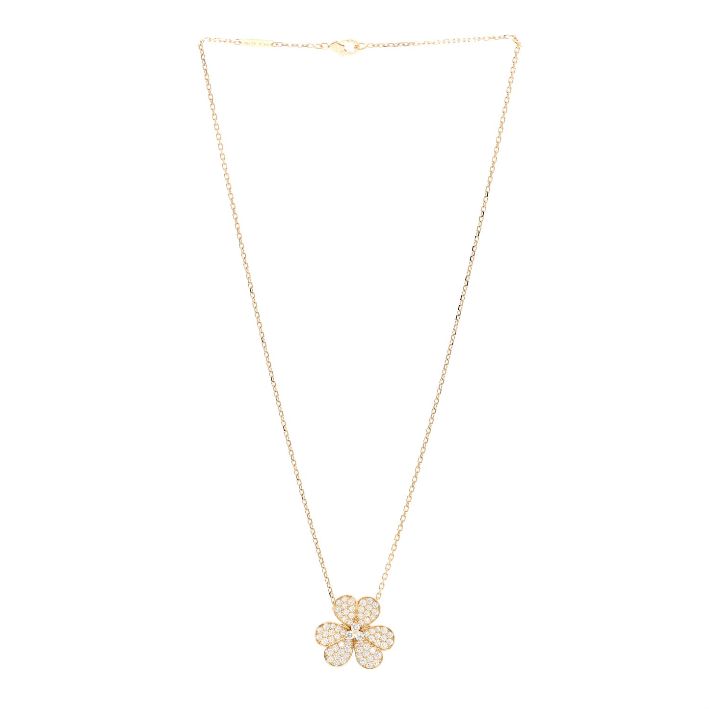 18K Yellow Gold Diamond Large Frivole Pendant Pave Necklace