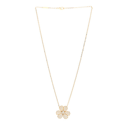 Van Cleef & Arpels 18K Yellow Gold Diamond Large Frivole Pendant Pave Necklace 3 of 6