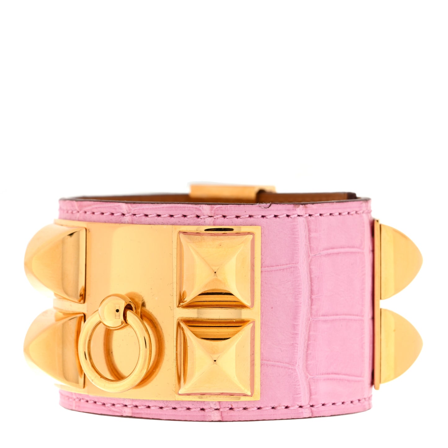 Matte Alligator Collier De Chien CDC Bracelet T2 5P Pink