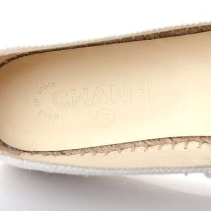 Chanel Linen CC Espadrilles 38 Beige Black 8 of 12