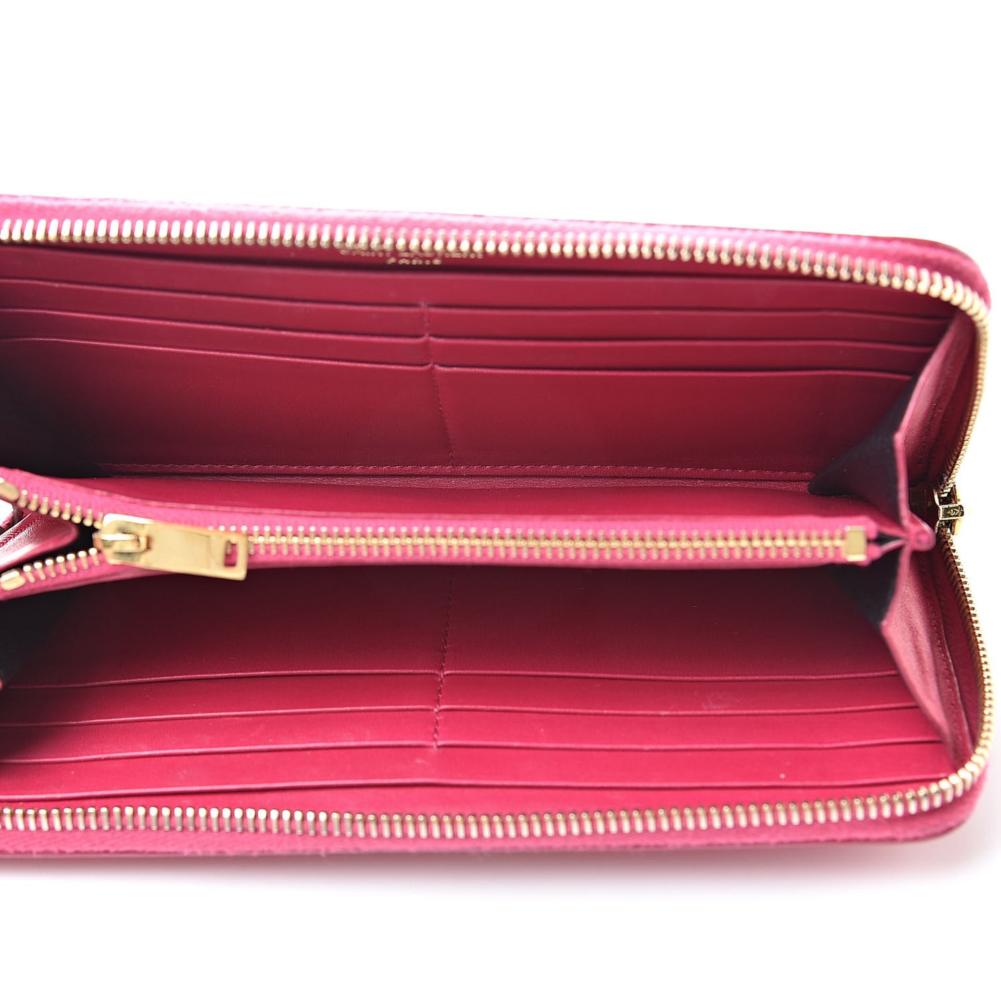 Patent Grain De Poudre Classic Letters Zip Around Wallet Bubblegum