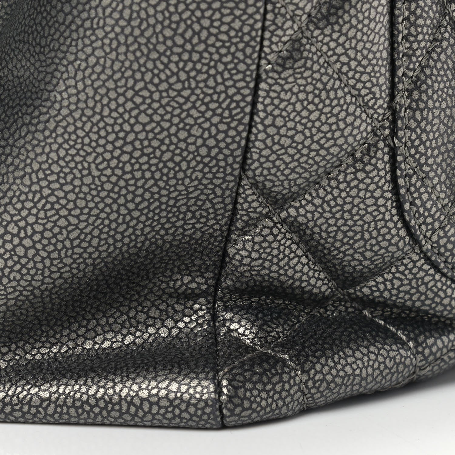 Chanel Metallic Caviar Quilted Grand Shopping Tote GST Dark Silver 10 of 11