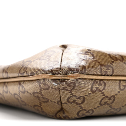 Gucci Crystal Monogram Web Small Flat Messenger Crossbody Bronze 9 of 11