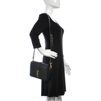 Saint Laurent Textured Calfskin Medium Classic Monogram Universite Bag Black 2 of 12