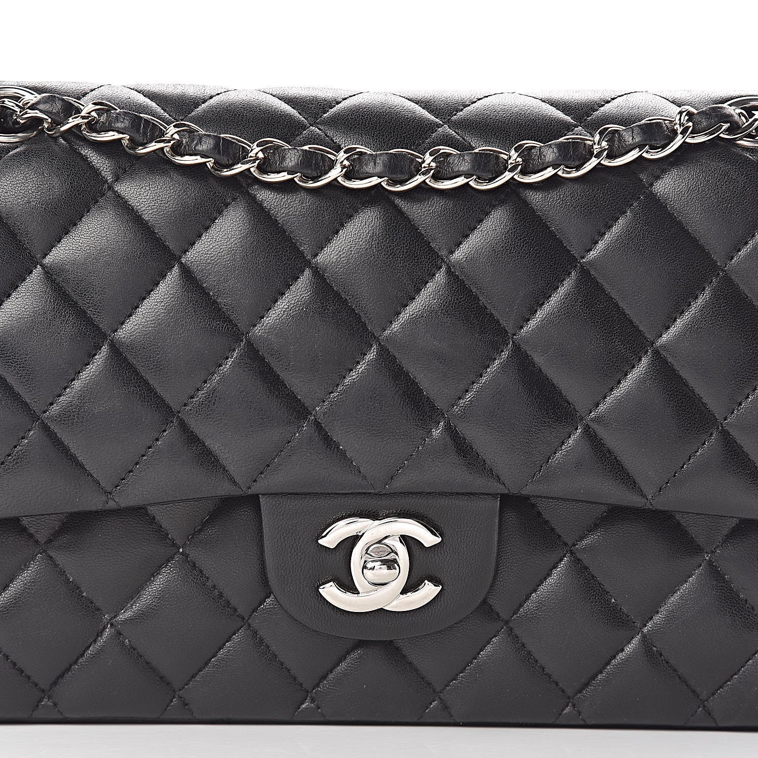 Chanel Lambskin Quilted Medium Double Flap Black 8 of 25