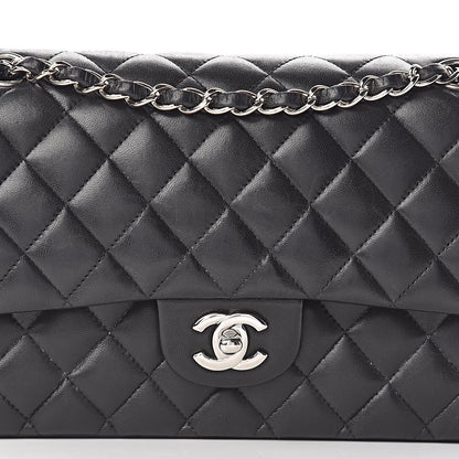 Chanel Lambskin Quilted Medium Double Flap Black 8 of 25