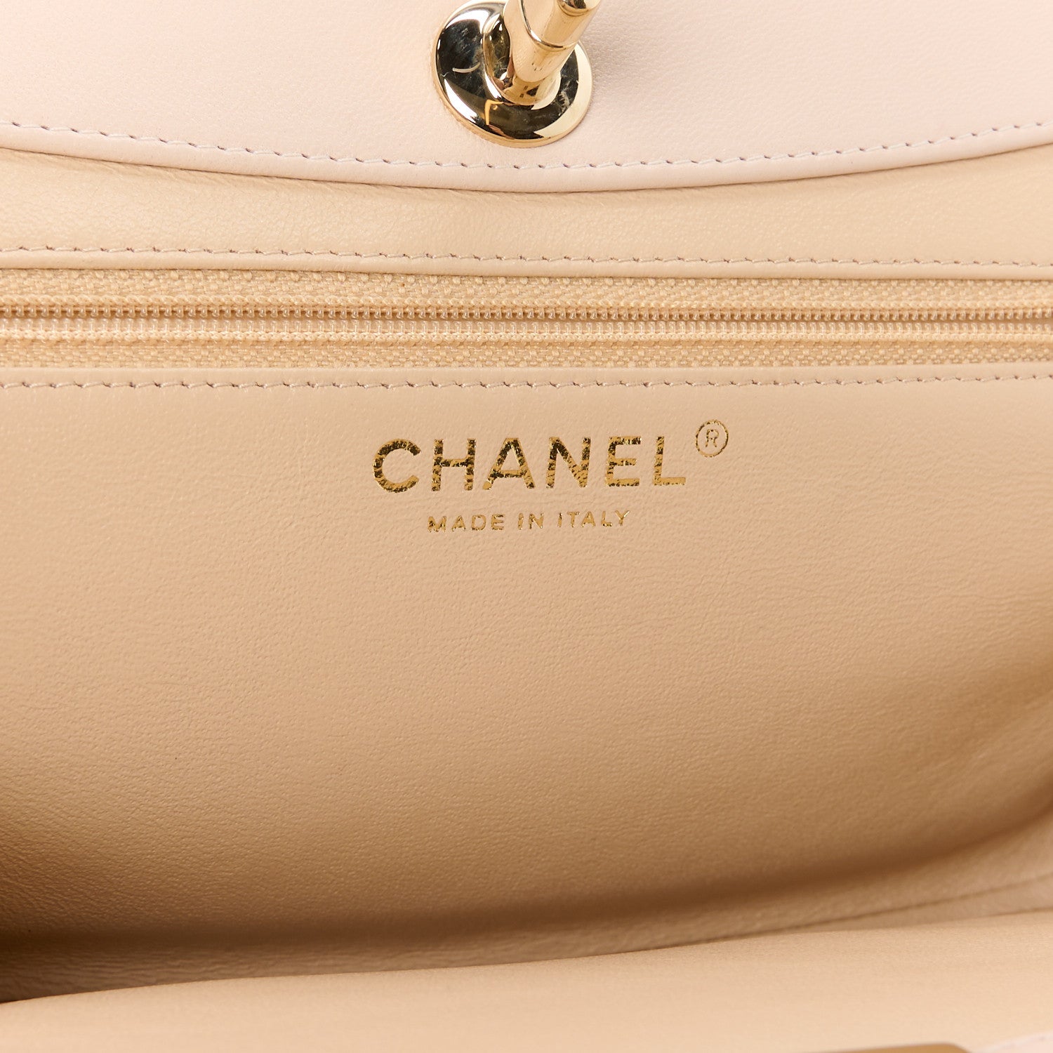 Chanel Lambskin Quilted Clutch Beige 6 of 11