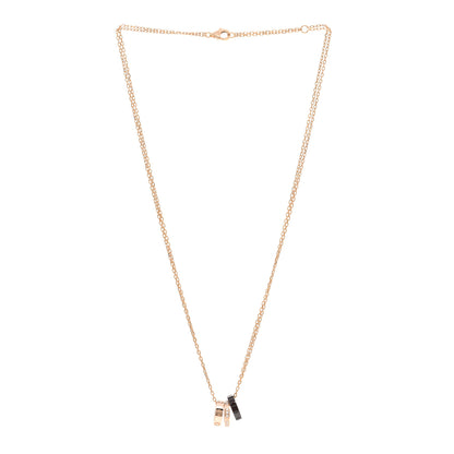 Cartier 18K Pink Gold Ceramic Diamond Three Ring LOVE Pendant Necklace 3 of 4