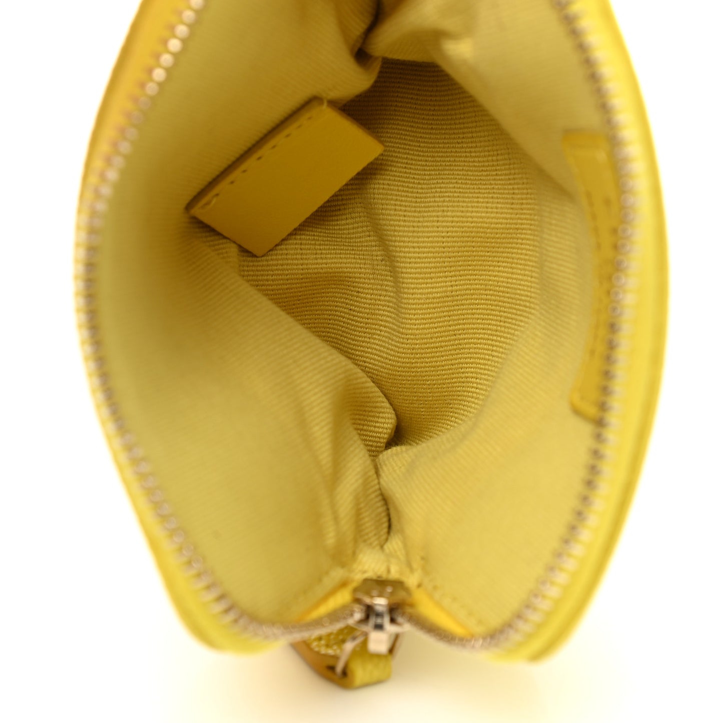 Caviar Quilted Zip Card Holder Wallet Yellow