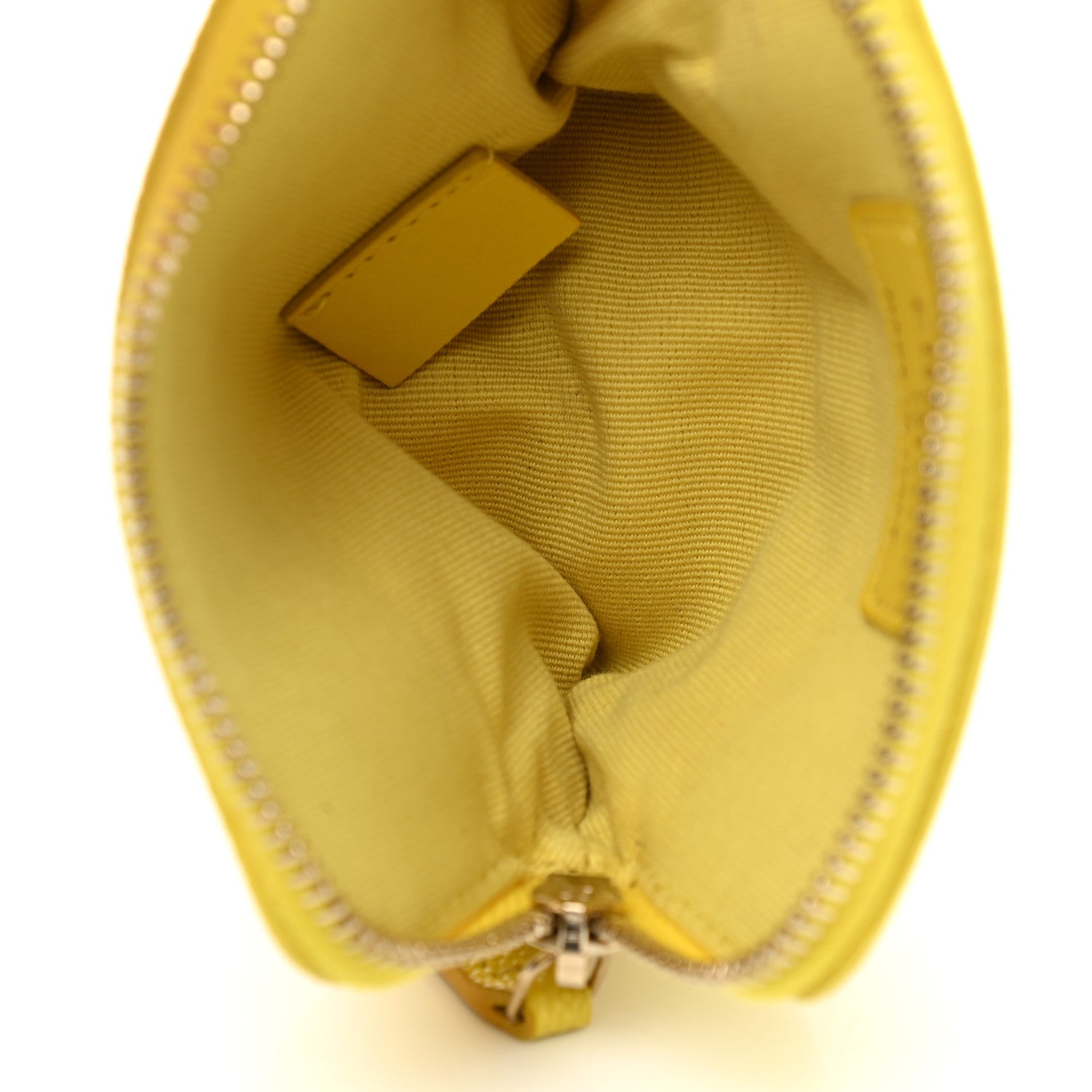 Chanel Caviar Quilted Zip Card Holder Wallet Yellow 5 of 8
