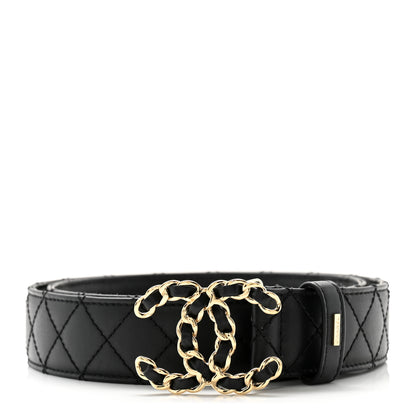 Chanel Calfskin Quilted CC Chain Belt 85 34 Black 1 of 10