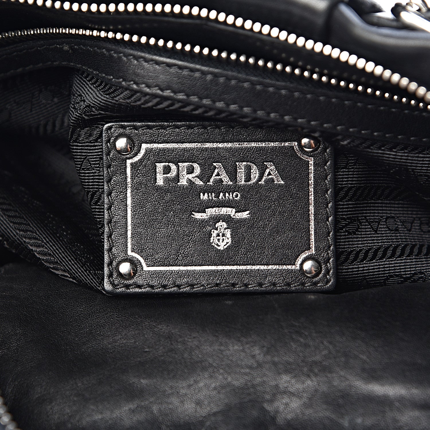 Prada Soft Calfskin Pleated Hobo Black 6 of 16