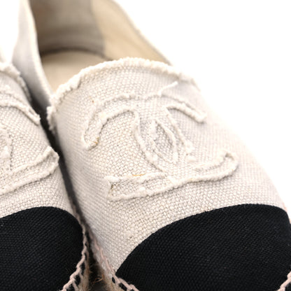 Chanel Linen CC Espadrilles 36 Beige Black 11 of 12