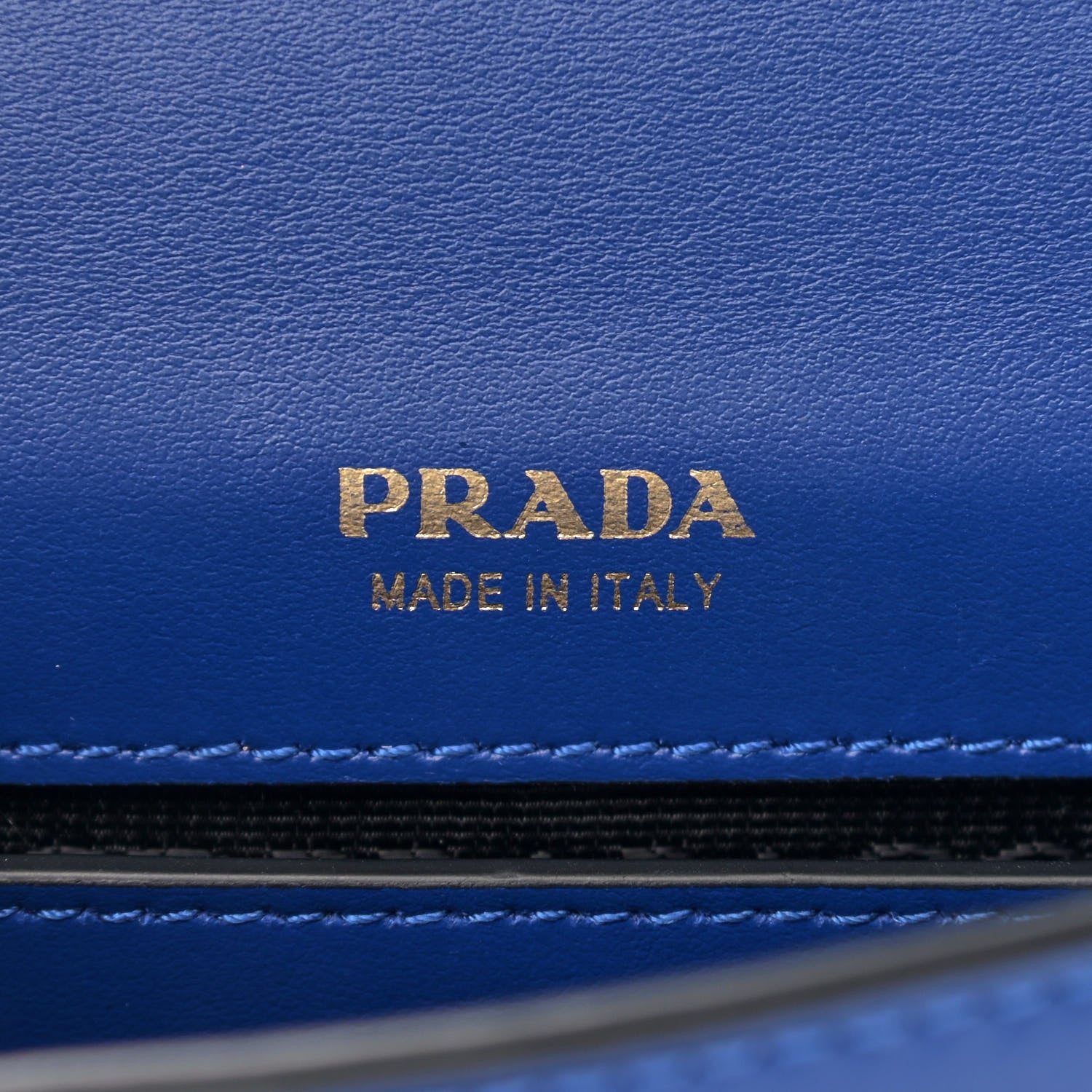 Prada Saffiano City Calf Cahier Belt Bag Black Bluette 6 of 10