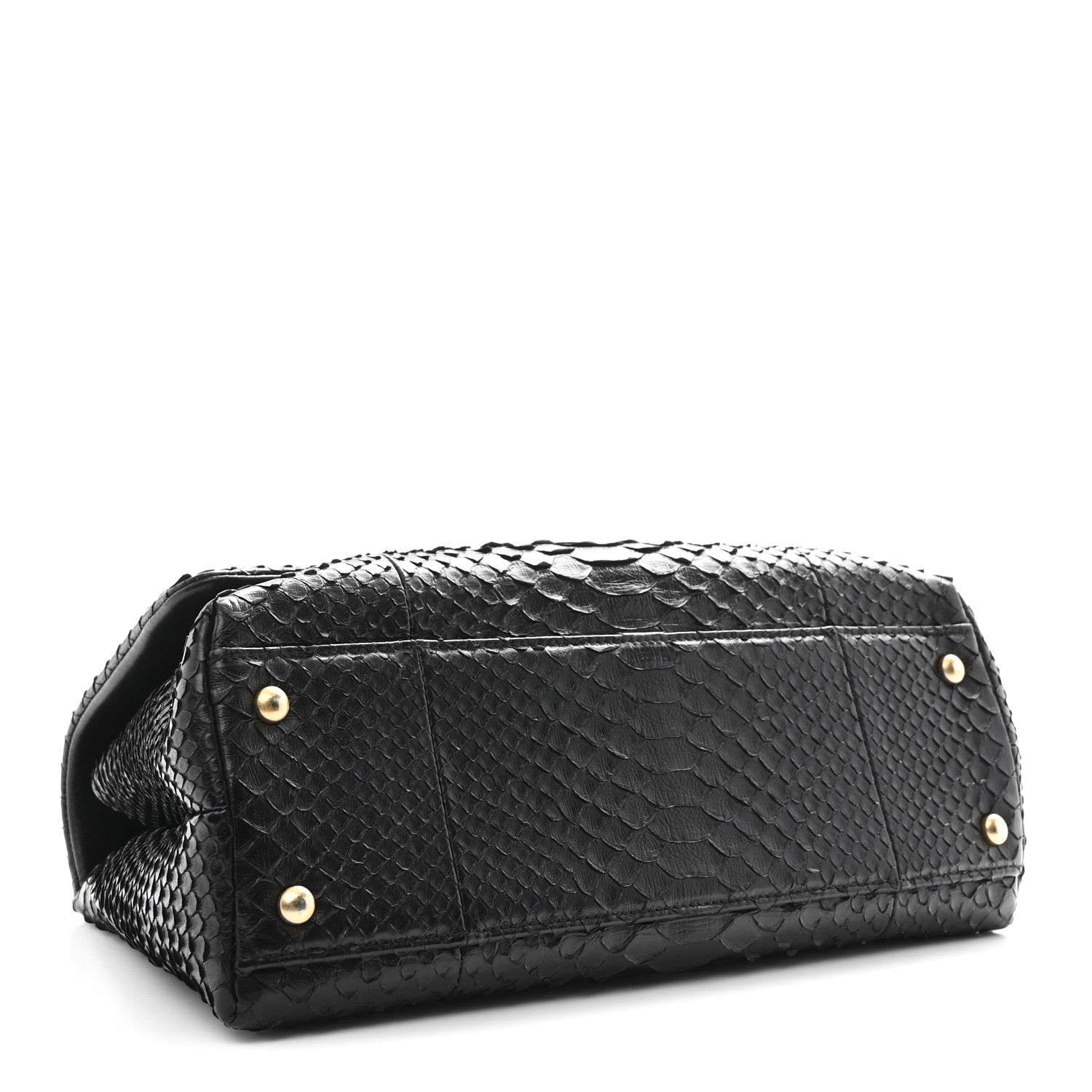 Chanel Snakeskin Small Coco Handle Flap Black 4 of 12