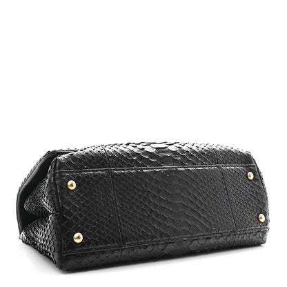 Chanel Snakeskin Small Coco Handle Flap Black 4 of 12