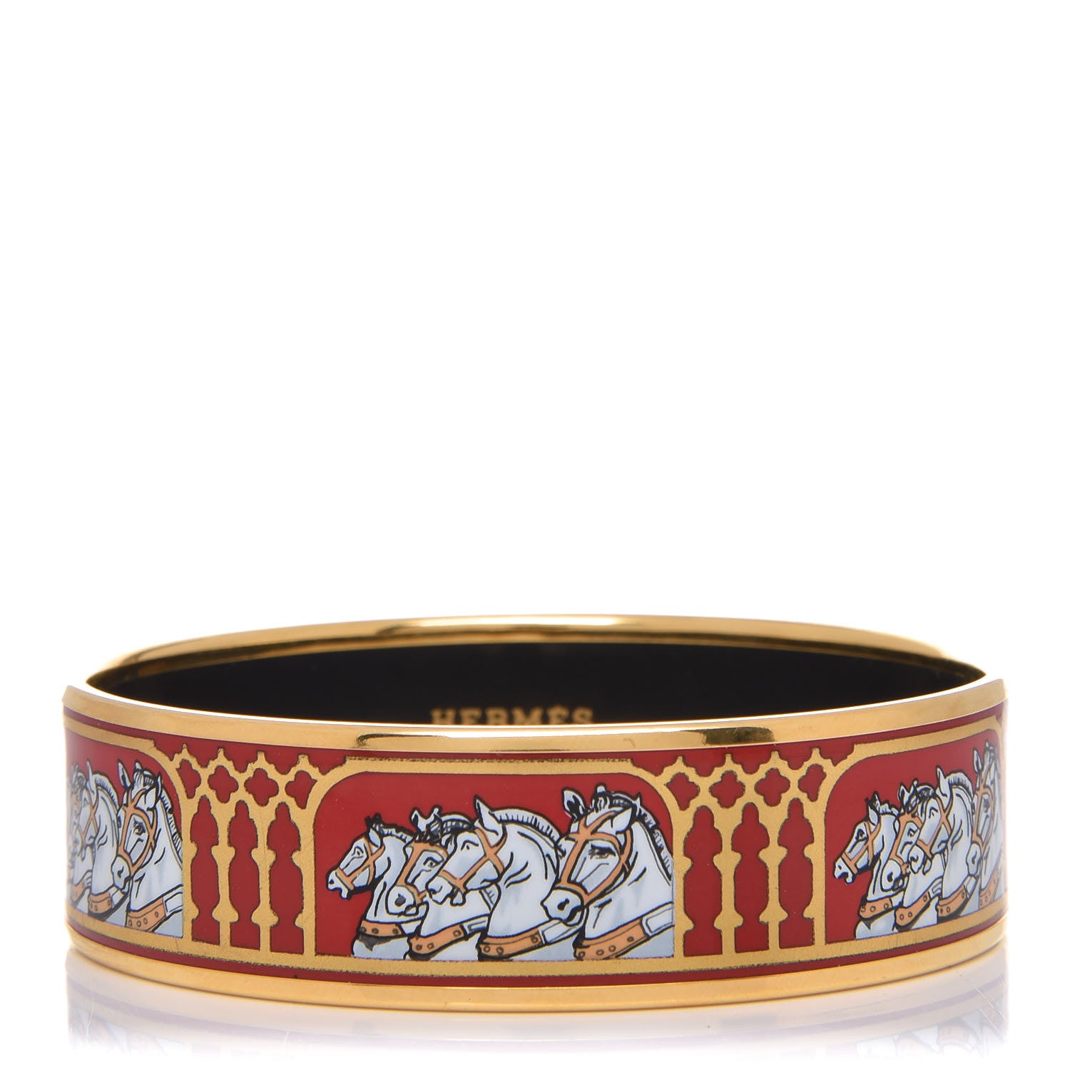 Hermes Enamel Printed Wide Bracelet 65 1 of 5