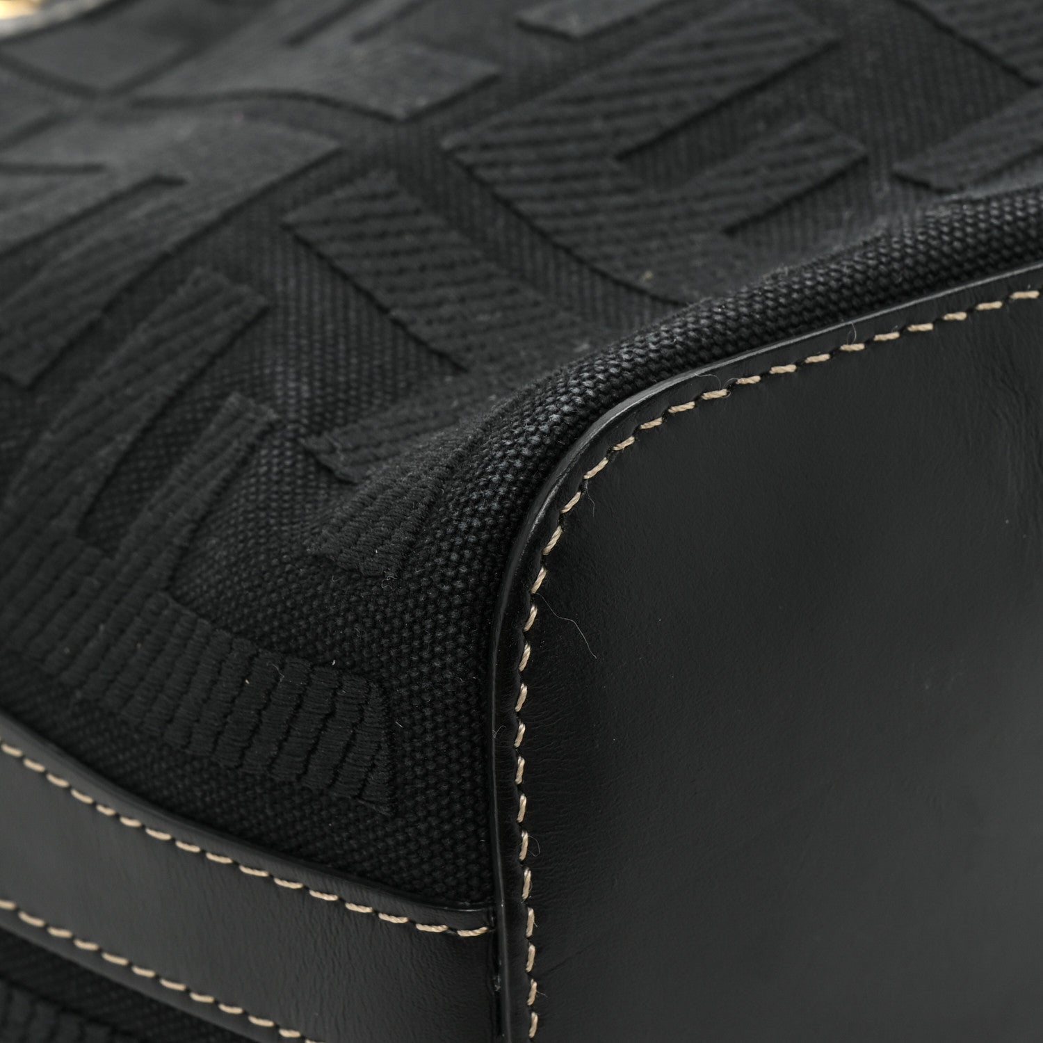 Fendi Canvas Vitello King F is Fendi FF Embroidered Mini Mon Tresor Bucket Bag Black 11 of 12