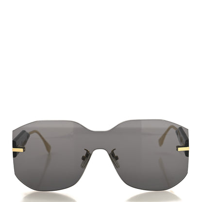 Fendi Metal Fendigraphy Shield Sunglasses FE 40067U Black Gold 2 of 7