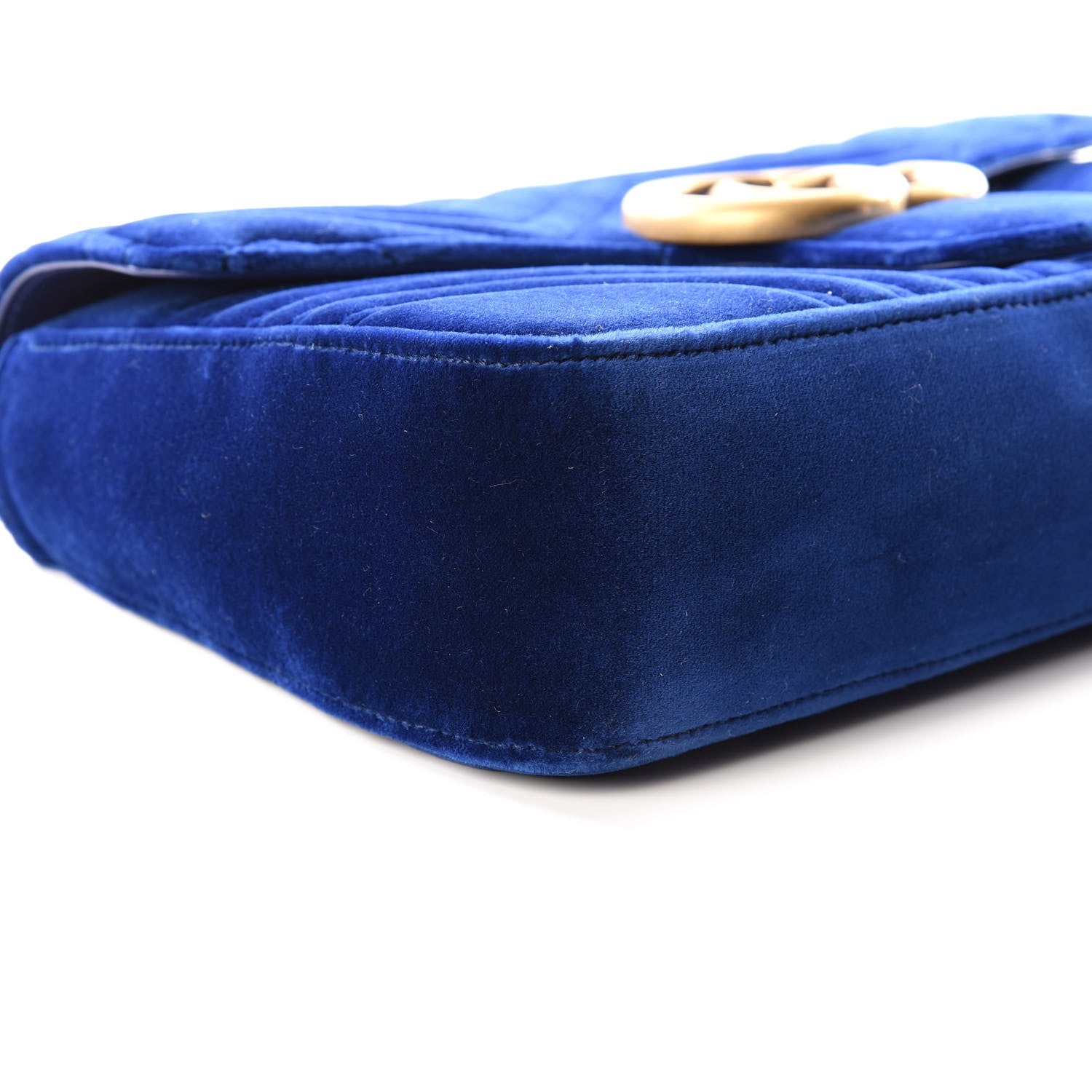 Gucci Velvet Matelasse Medium GG Marmont Shoulder Bag Cobalt Blue 5 of 8
