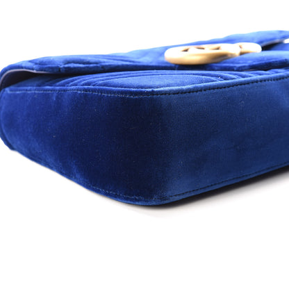 Gucci Velvet Matelasse Medium GG Marmont Shoulder Bag Cobalt Blue 5 of 8