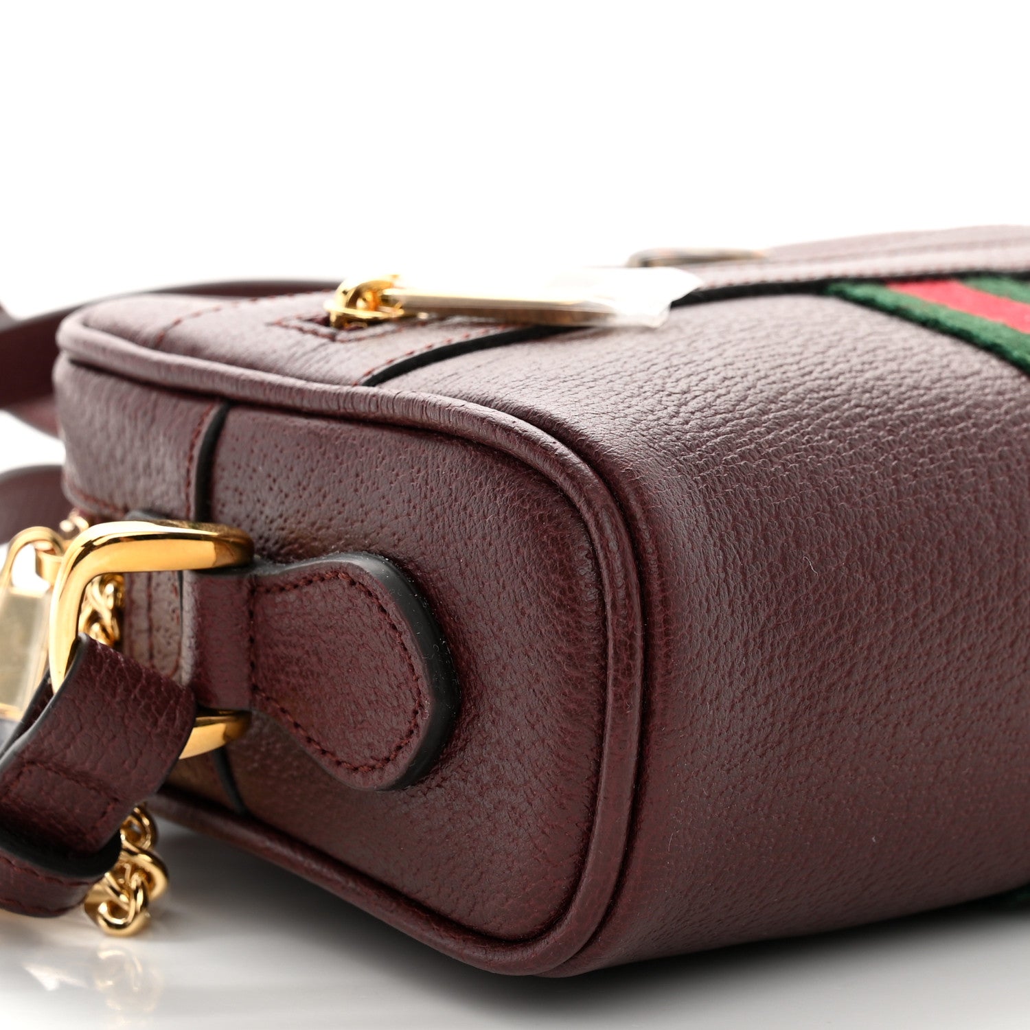 Gucci Calfskin Web Mini Ophidia Shoulder Bag Vintage Bordeaux 9 of 12