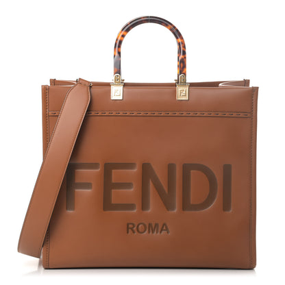 Fendi Vitello King Plexiglass Medium Fendi Sunshine Shopper Tote Cuoio 1 of 4