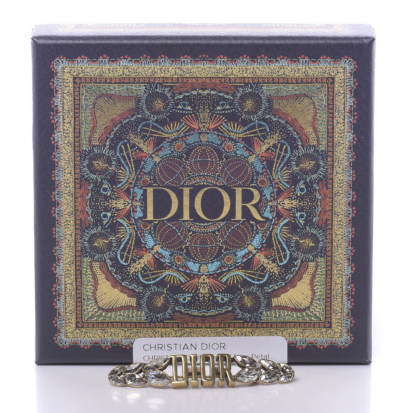 Crystal Dior Petal Brooch Gold