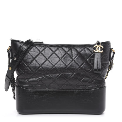 Chanel Aged Calfskin Quilted Medium Gabrielle Hobo Black 1 of 9