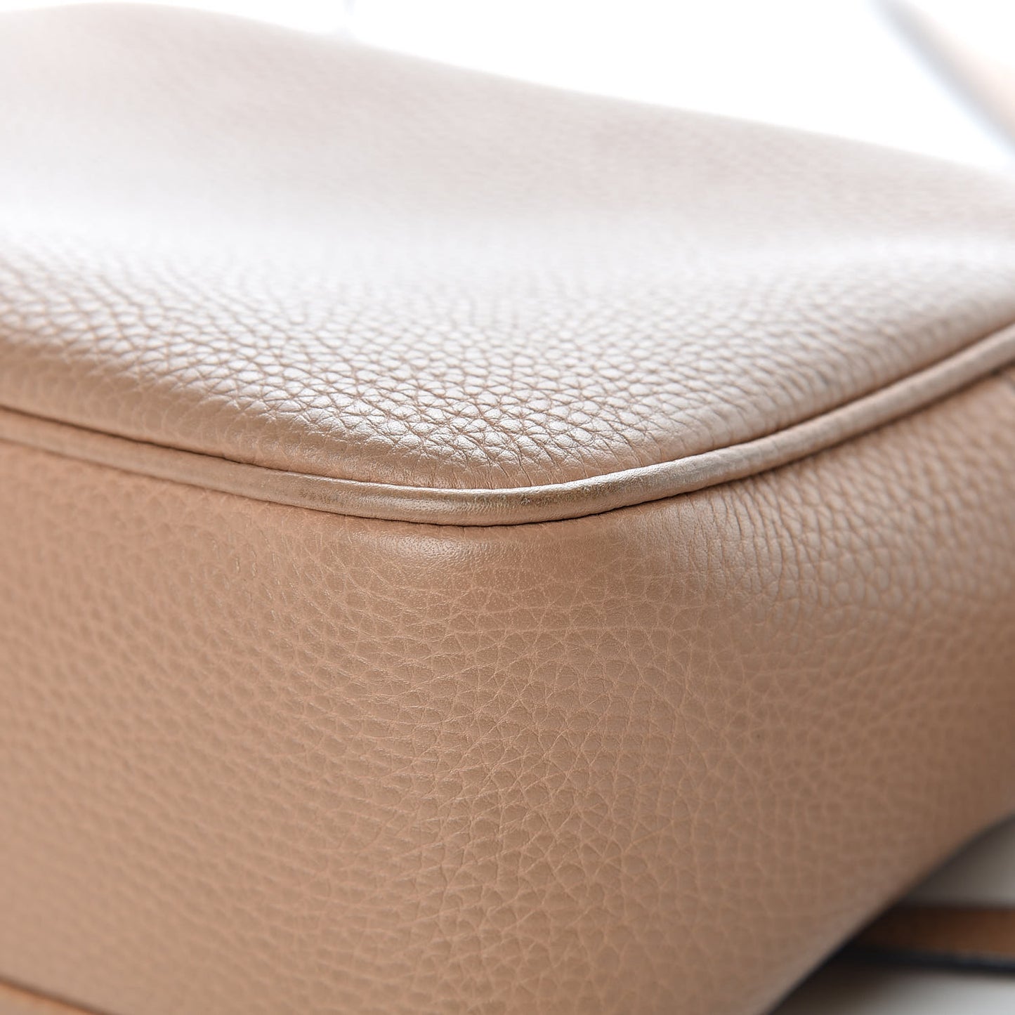 Pebbled Calfskin Small Soho Disco Bag Rose Beige