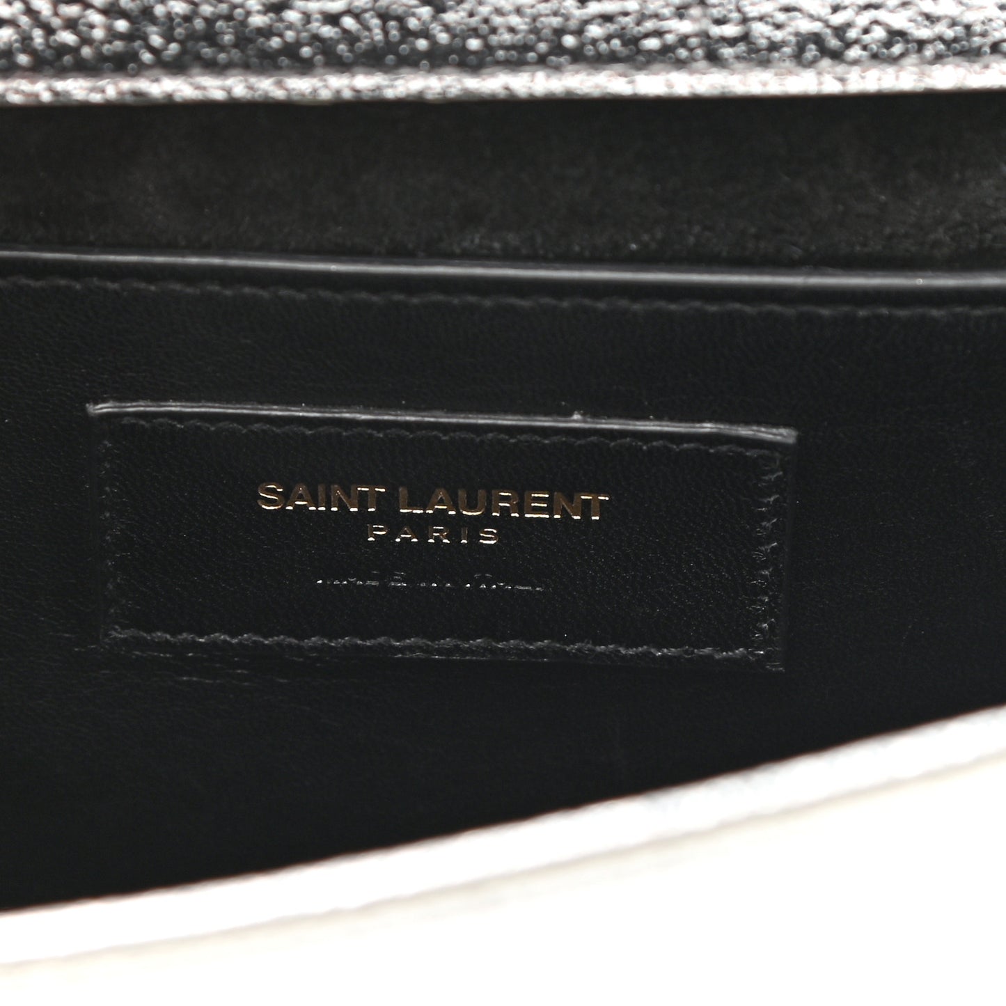 Textured Metallic Calfskin Classic Monogram Cassandre Clutch Silver