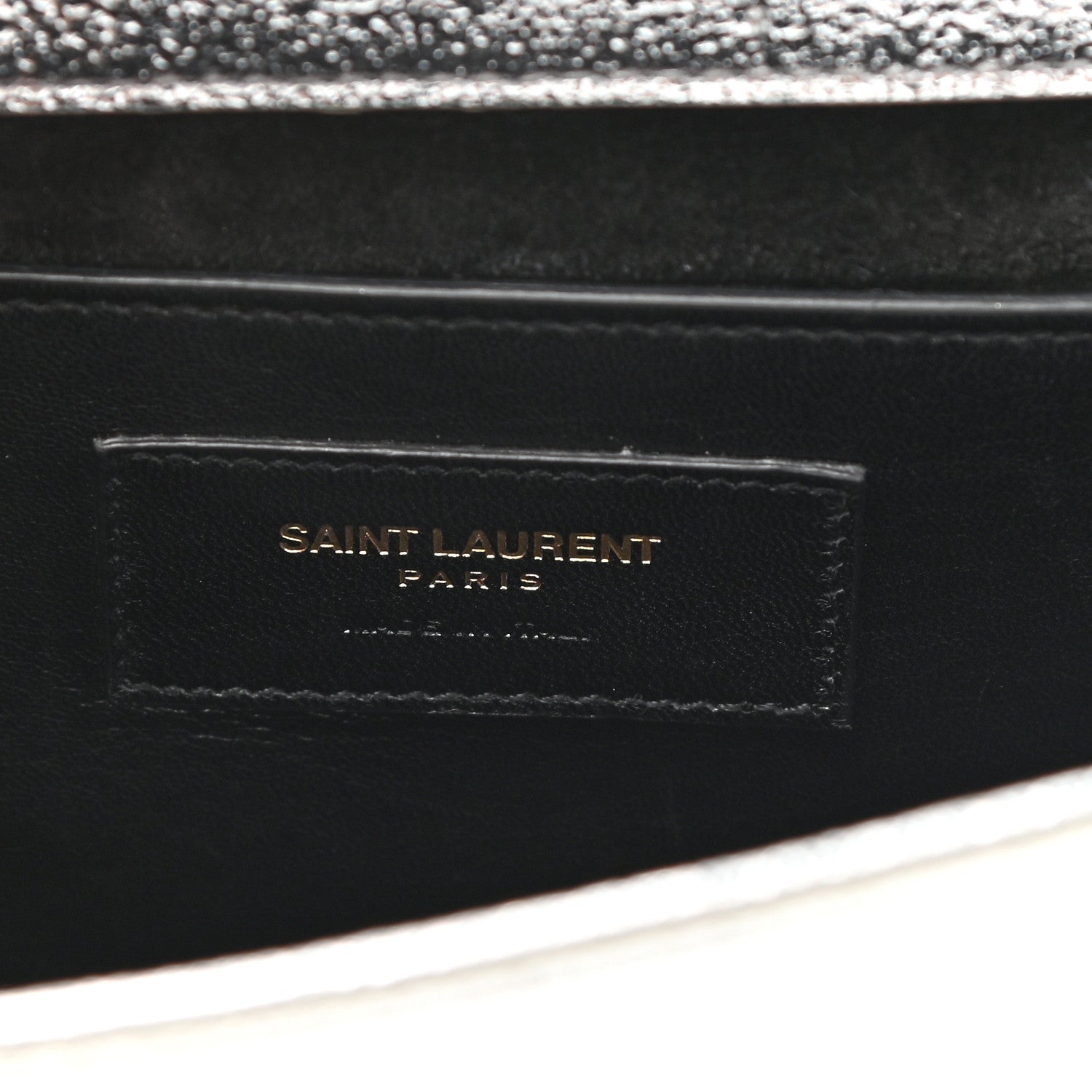 Saint Laurent Textured Metallic Calfskin Classic Monogram Cassandre Clutch Silver 11 of 13