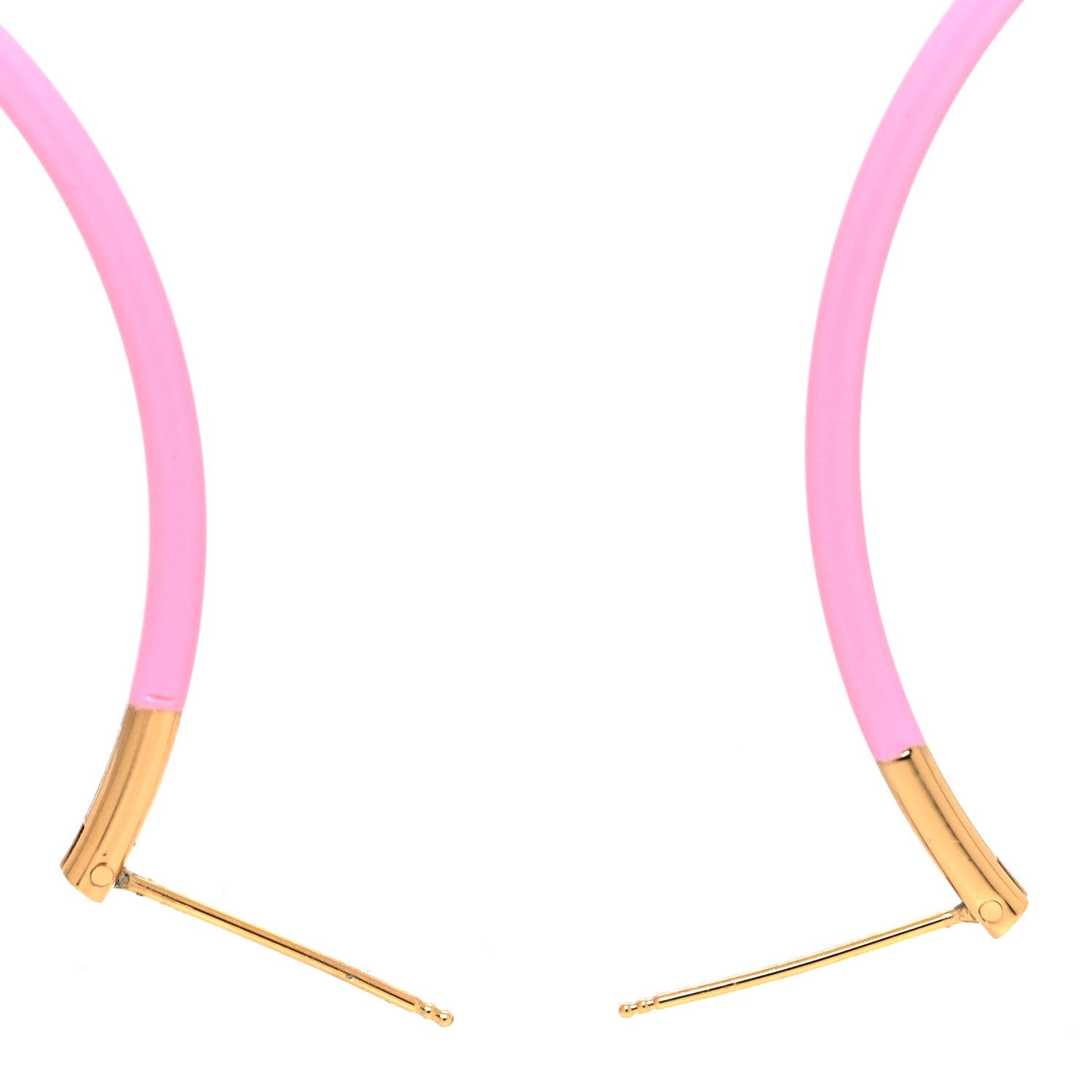 Fendi Metal Enamel Large F is Fendi Hoop Earrings Pink Gold 3 of 5