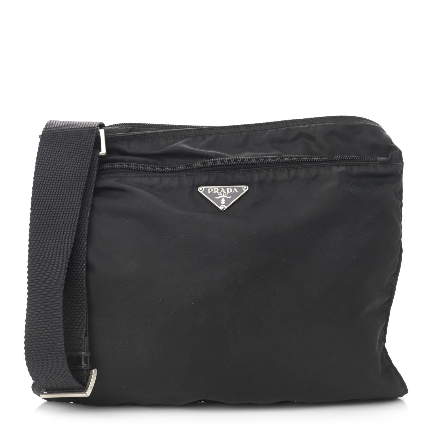 Prada Tessuto Nylon Messenger Bag Black 1 of 14