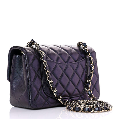 Chanel Iridescent Lambskin Quilted Mini Rectangular Flap Black 3 of 10
