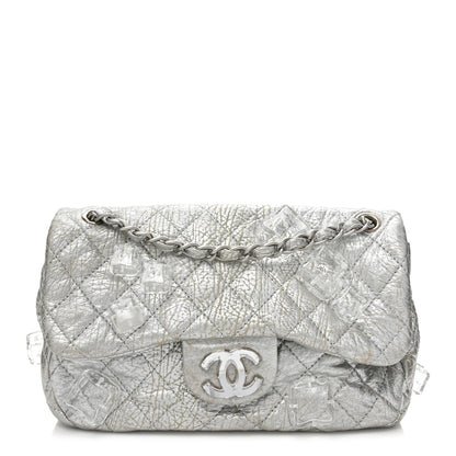 Chanel Calfskin Ice Cube On the Rocks Medium Flap Silver 1 of 15