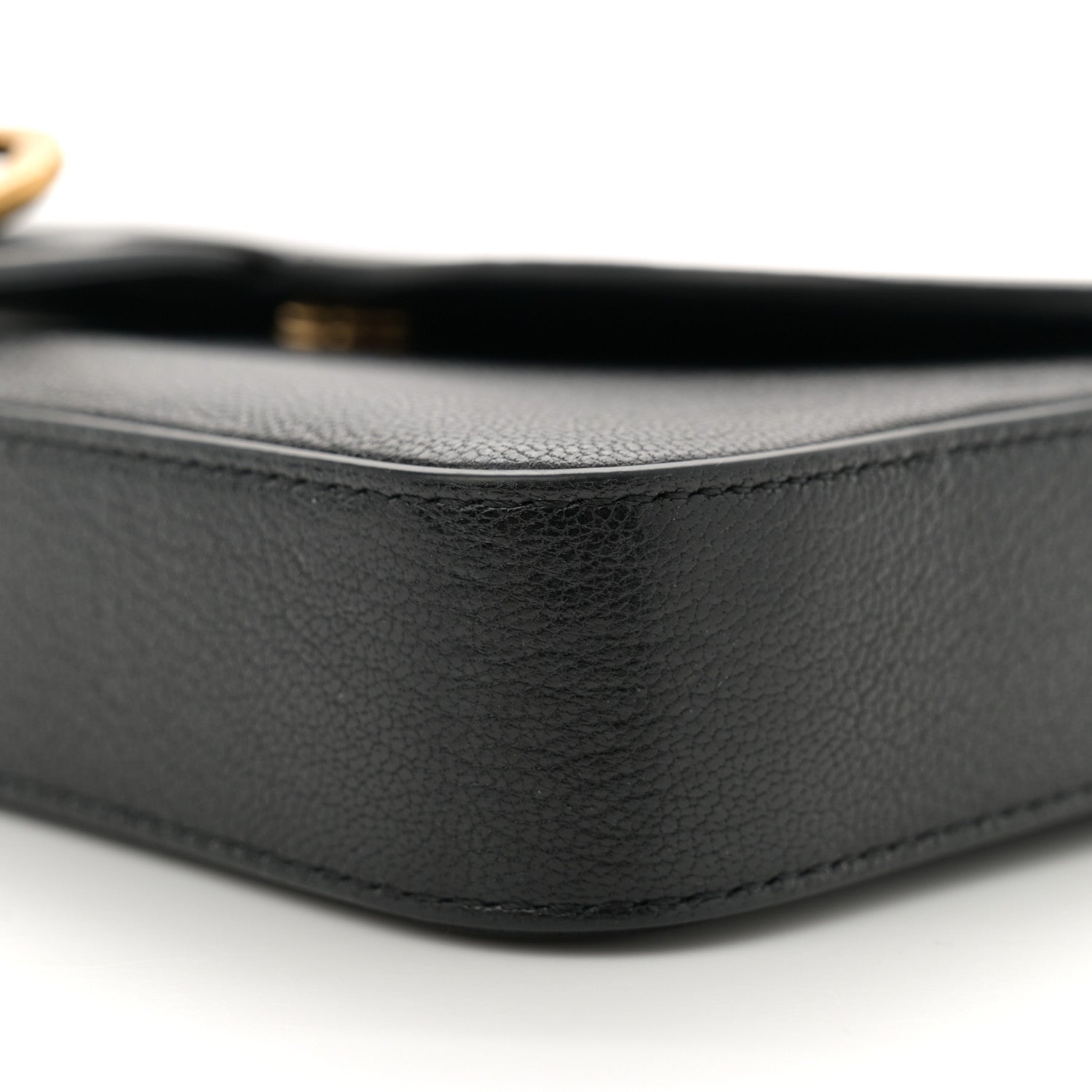 Christian Dior Goatskin Medium Saddle Pouch With Chain Black 9 of 11