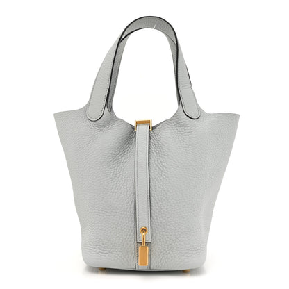 Hermes Taurillon Clemence Picotin Lock 18 PM Bleu Pale 1 of 11