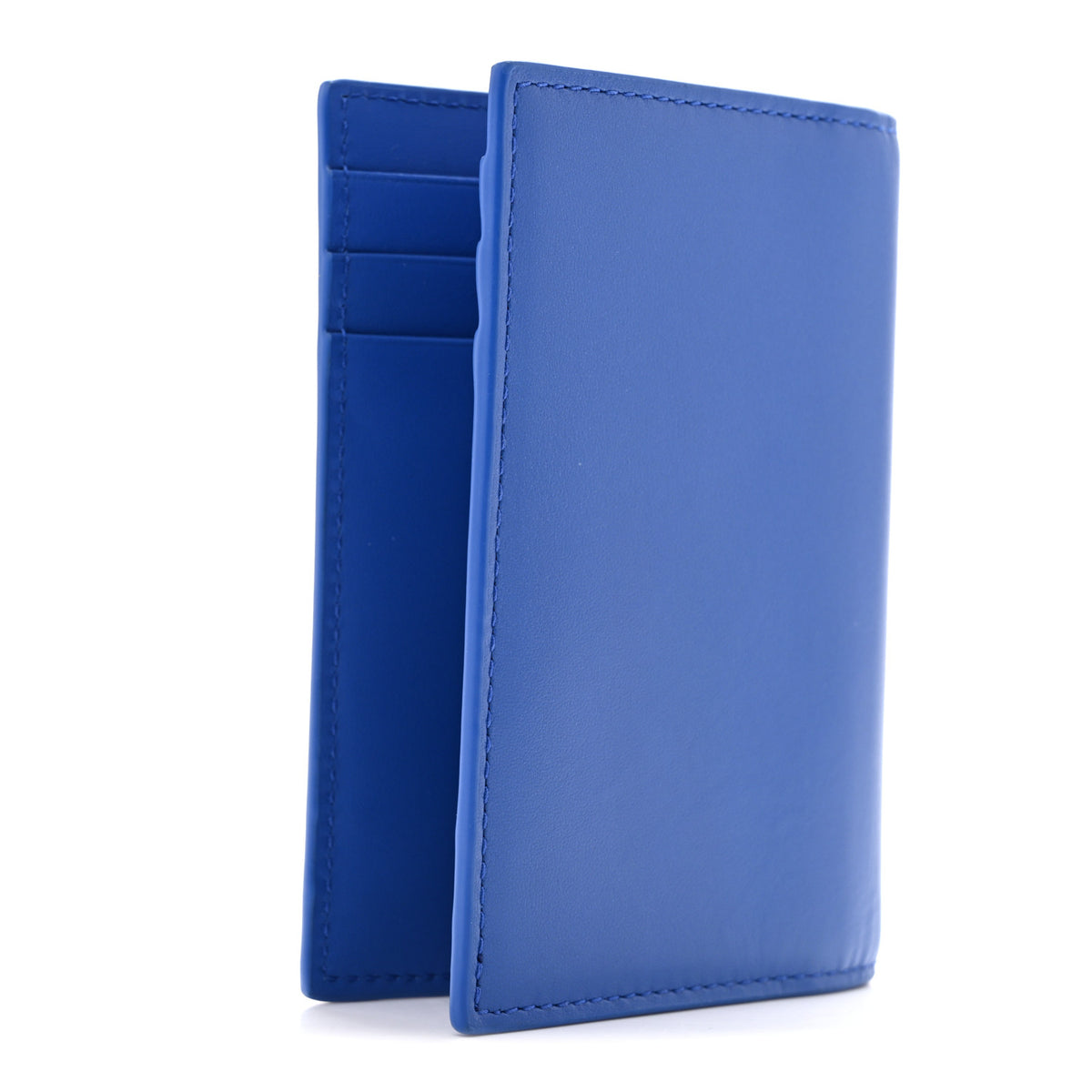 Christian Dior Calfskin Cover Bi-Fold Card Holder Blue White 3 of 8