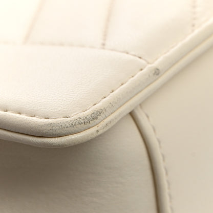 Chanel Lambskin Reversed Chevron Quilted Flap White 15 of 17