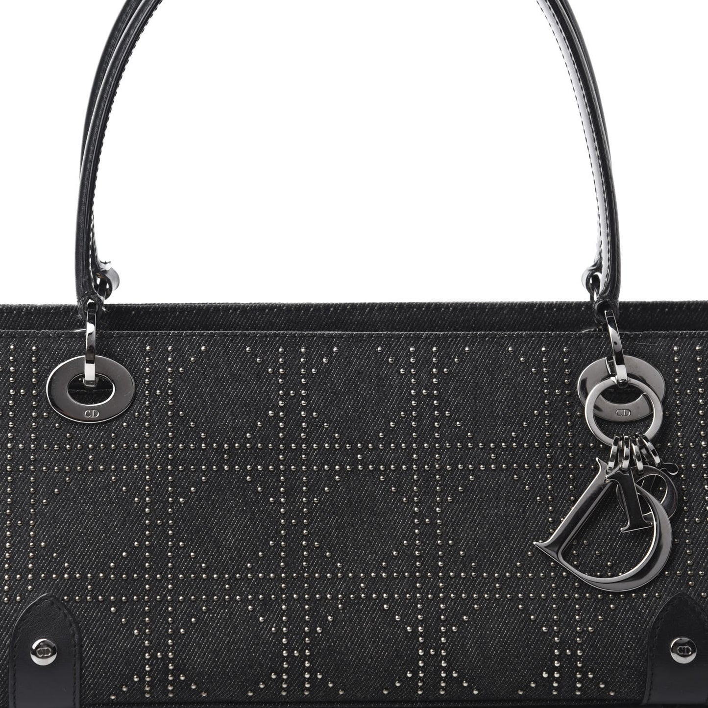 Denim Cannage Studded East West Lady Dior Black