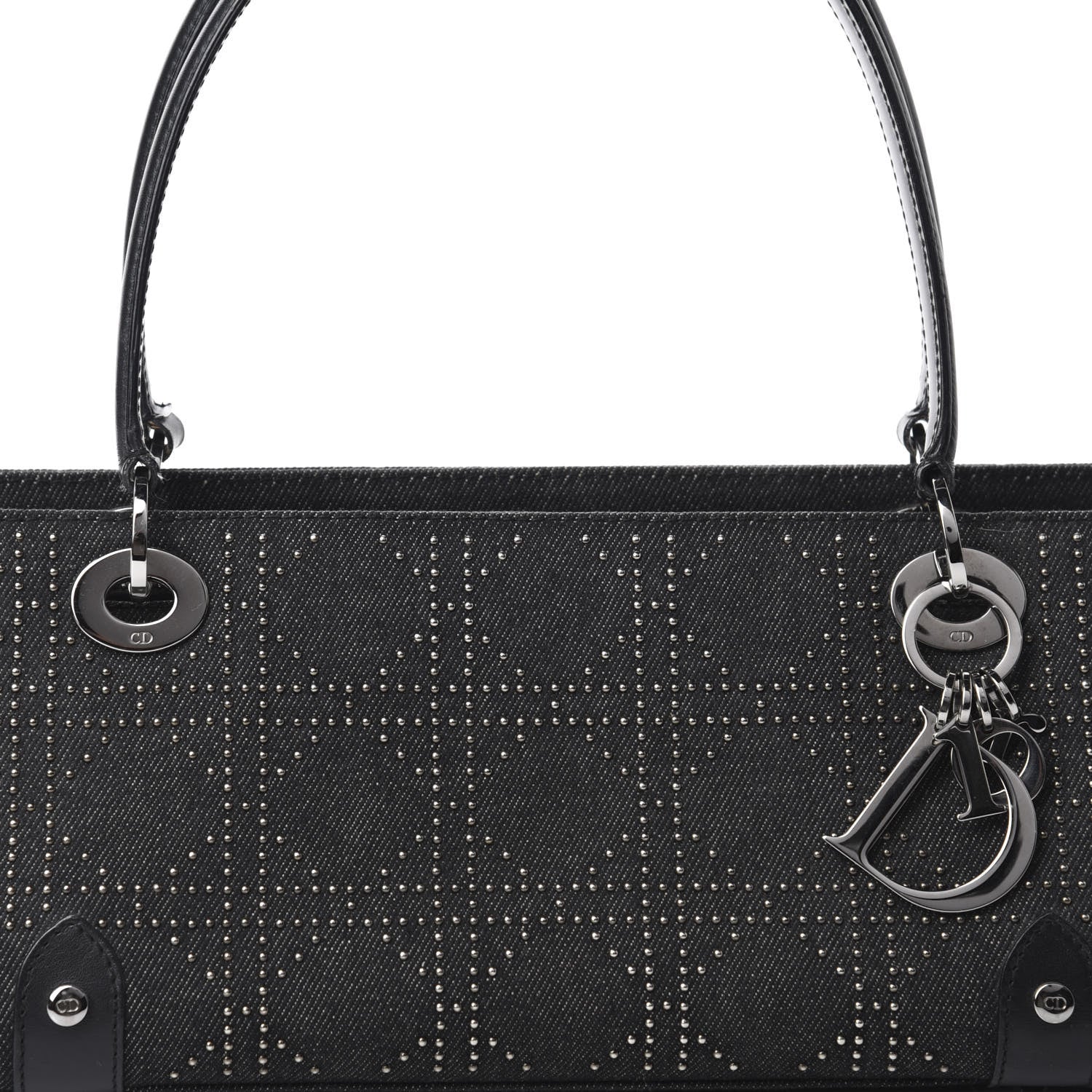 Christian Dior Denim Cannage Studded East West Lady Dior Black 10 of 10