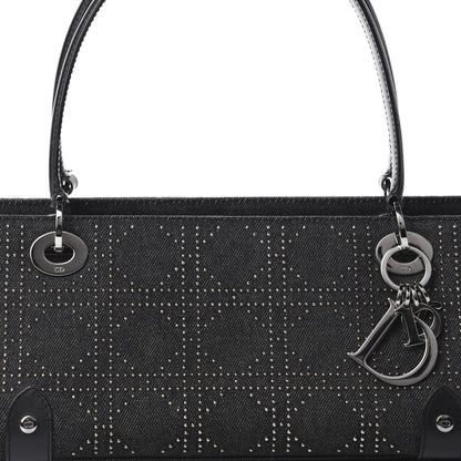 Christian Dior Denim Cannage Studded East West Lady Dior Black 10 of 10