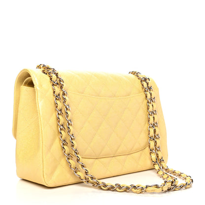 Chanel Iridescent Caviar Quilted Jumbo Double Flap Jaune Yellow 2 of 4