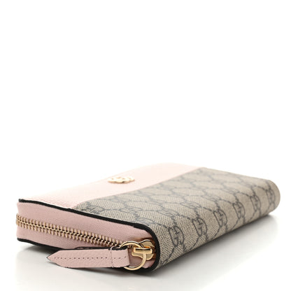 Gucci Dollar Calfskin GG Supreme Monogram GG Marmont Zip Around Wallet Porcelain Rose Beige Ebony 4 of 8