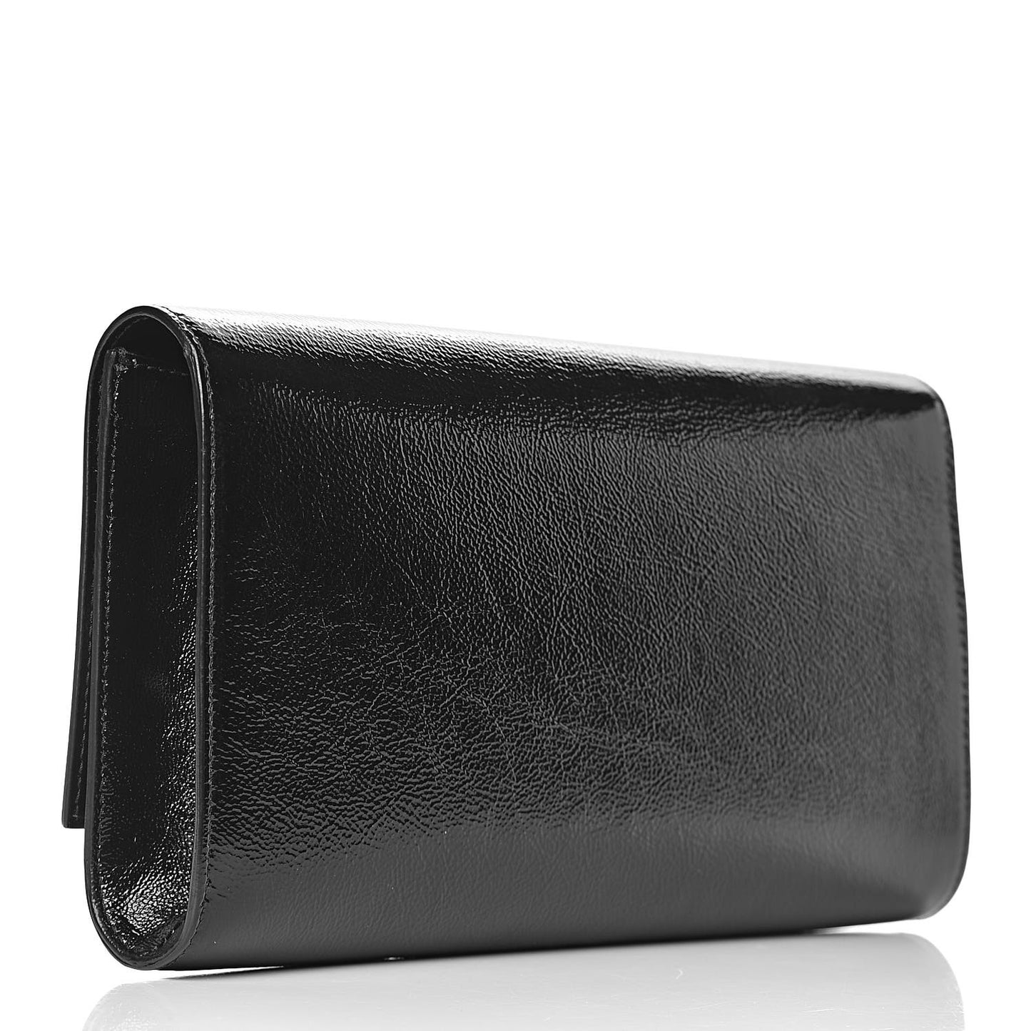 Textured Patent Monogram Large Belle De Jour Clutch Black