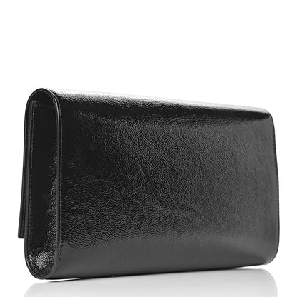 Saint Laurent Textured Patent Monogram Large Belle De Jour Clutch Black 3 of 9
