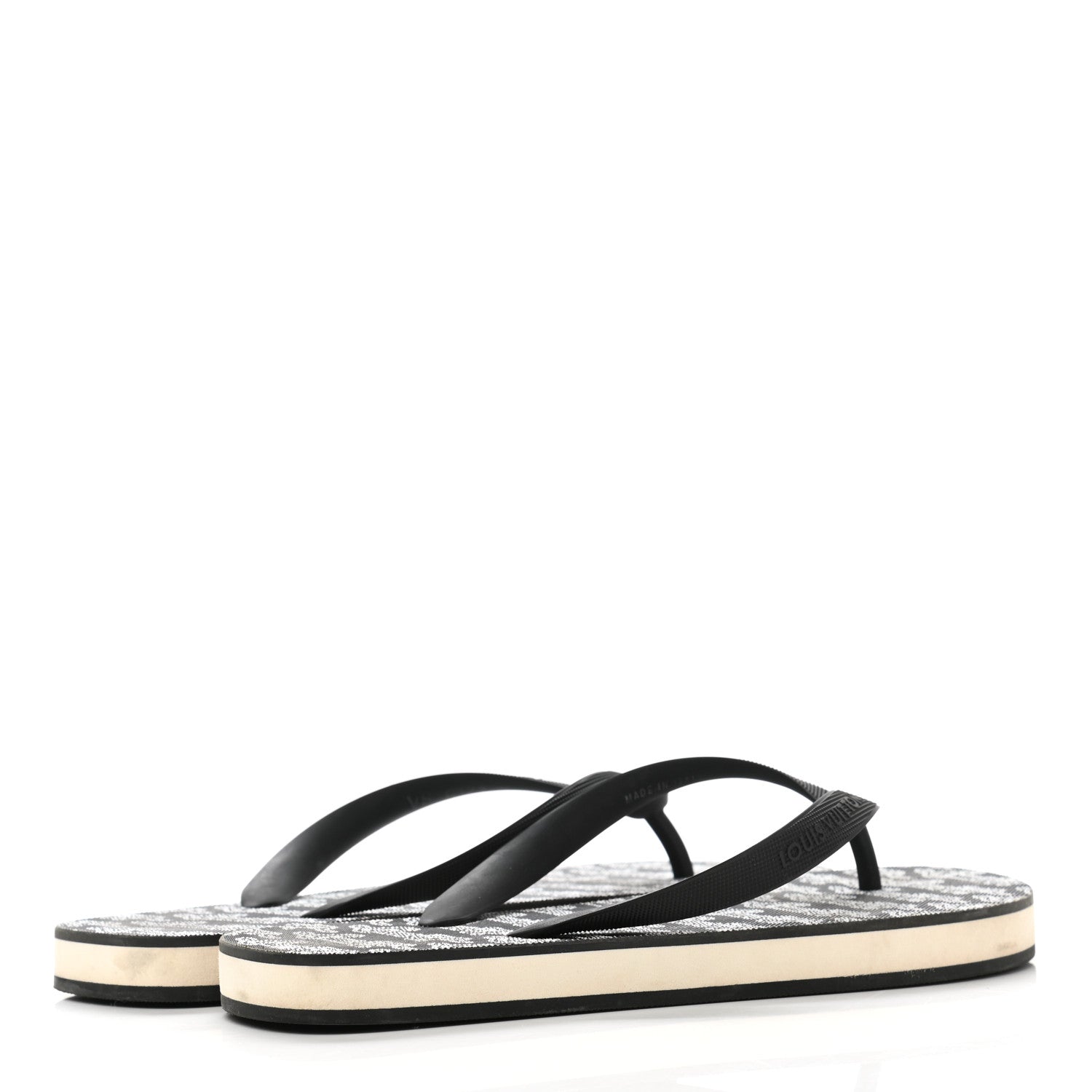 Louis Vuitton Rubber Mens Molitor Thong Sandals 6 Black 4 of 10